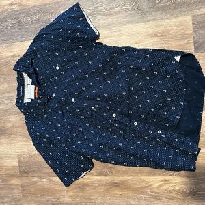 Men’s anchor button down short sleeve shirt